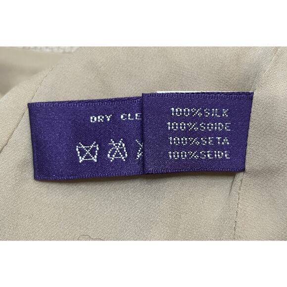 Ralph Lauren Purple Label Beige Silk Beaded Jacket 12 Button Front - Picture 12 of 15